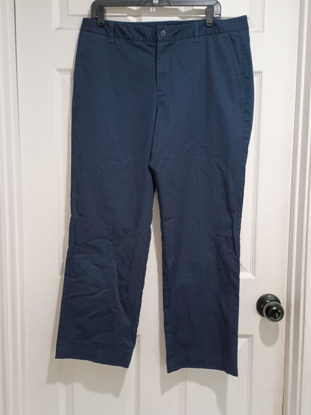 Lands' End Classic Straight-Leg Navy Chinos Size 14